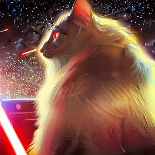 Space Cat with Laser Lights