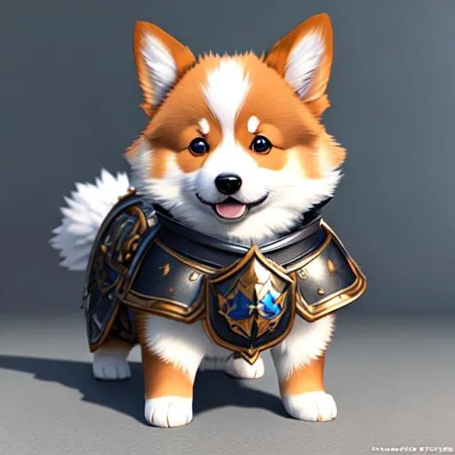 Prompt: super cute fluffy corgi warrior in armor, photorealistic, 4K, ultra detailed, vray rendering, unreal engine <lora:epiNoiseoffset_v2:0. 5> <lora:iu_V35:0. 5>