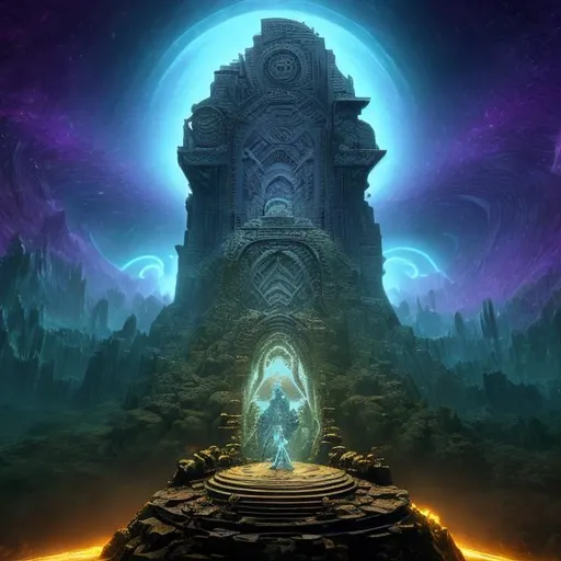 Prompt: ether matrix landscape throne portal king
