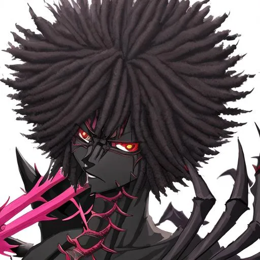 Prompt: Black african afro, shinigami with zanpakuto. Inspired from bleach. Well detailed face. 4k