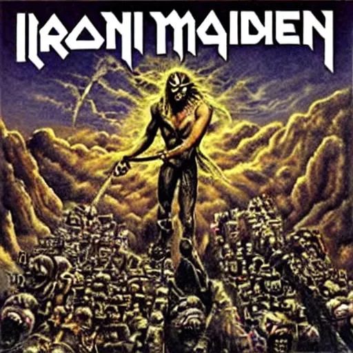 Prompt: iron maiden album cover