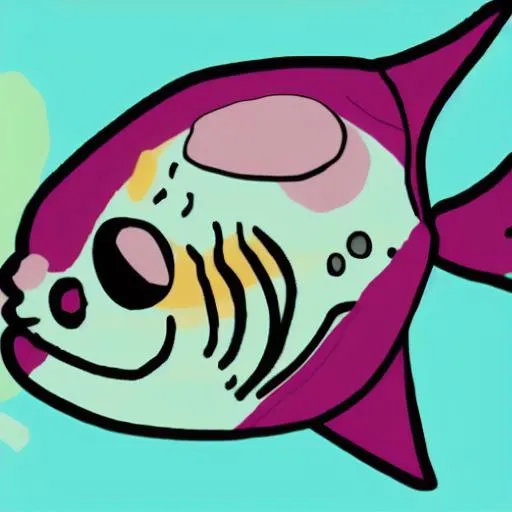 Prompt: An ugly fish doing drugs