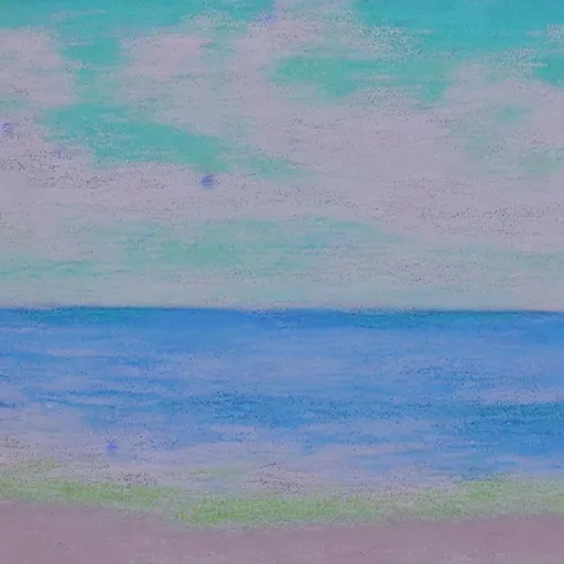 Prompt: beach scene with pastel colors
