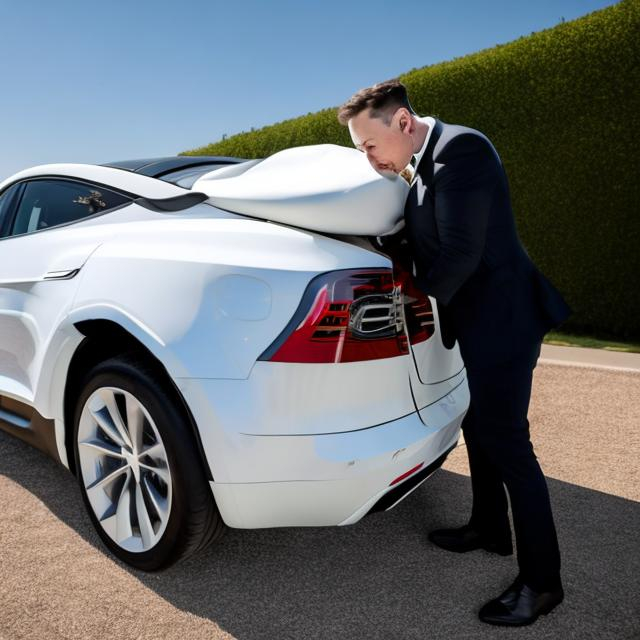 Elon Musk kissing his down OpenArt