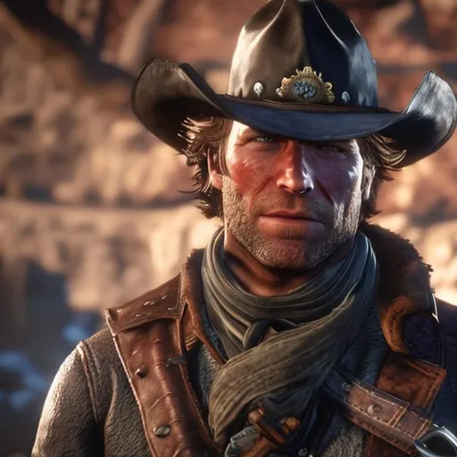 Prompt: Arthur Morgan in different games