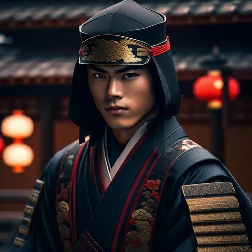 Prompt: Portrait of {Ninja teenage Damien Wayne robin } in  {edo era Japan}, perfect composition, hyperrealistic, super detailed, 8k, high quality, trending art, trending on artstation, sharp focus, studio photo, intricate details, highly detailed,happy face, by greg rutkowski