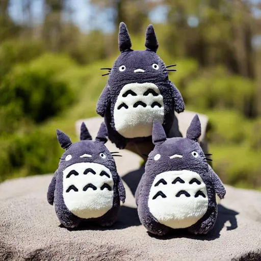 Prompt: Product Shot of a small Totoro plushie