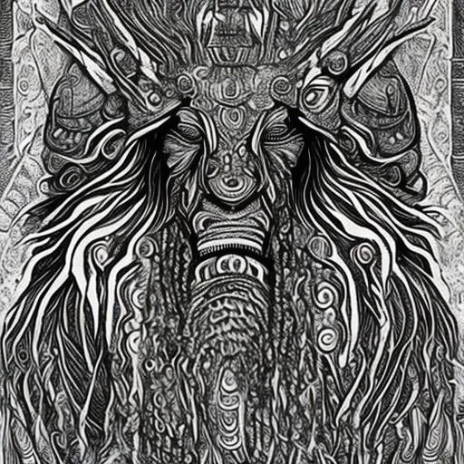 Prompt: Bholenath line art