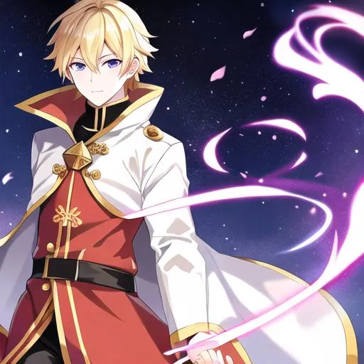 male blonde prince academy fire mage | OpenArt