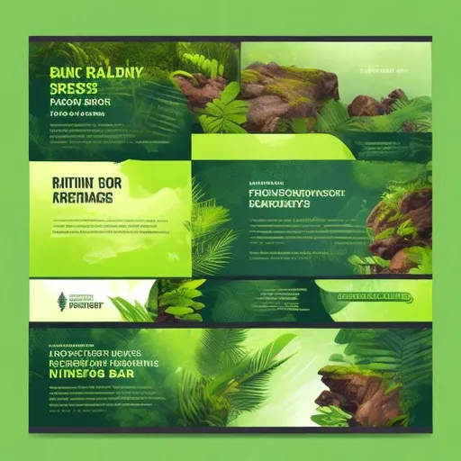 Prompt: Rain forest banner design illustrate 