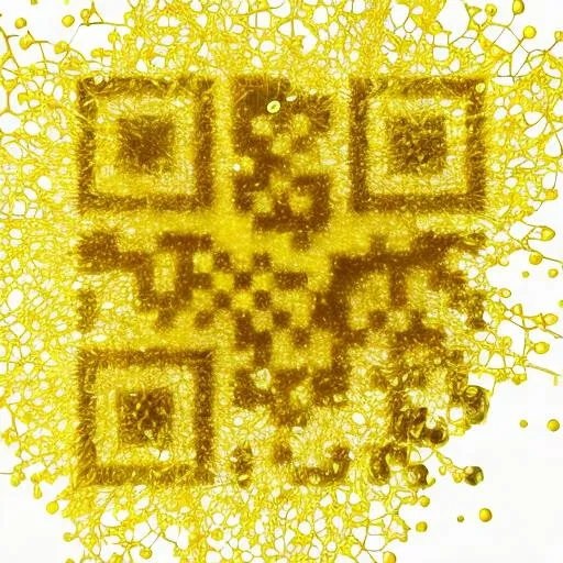 Prompt: representation of a network yellow particles 