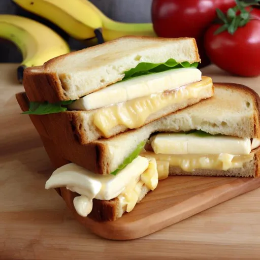 Prompt: banana cheese sandwich