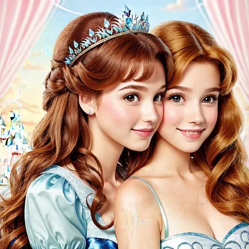 Prompt: two cute Disney princesses
