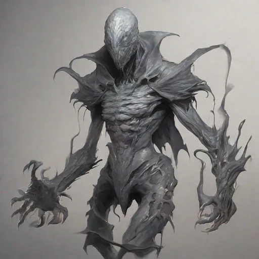 Prompt: {{{{{{Gelatinous Body}}}}}}, {{{Full Body Grey Skin}}}, {{Slime Like Body}}, evolution, wielding two psionic daggers, D&D setting