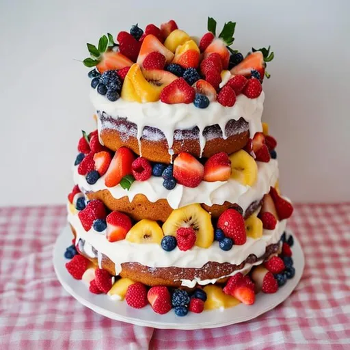 Prompt: Cake wedding fruity cereal