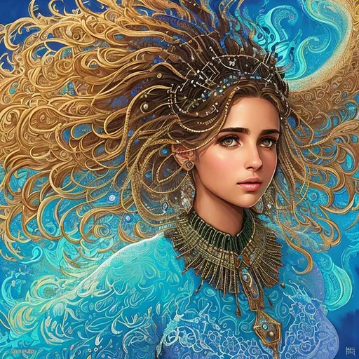 Prompt: enchanting and etheral, pixel art, sticker of a full body picture of a Naomi Scott, long brown balayage fractal hair, highly detailed beautyfull face, banksy art, Kim Jung gi, freedom, soul, digital illustration, comic style, fantasy noir, approaching perfection, dynamic, highly detailed, tribal cueitl, watercolor painting, artstation, concept art, smooth, sharp focus, fractal illustration, art by Carne Griffiths and Wadim Kashin 