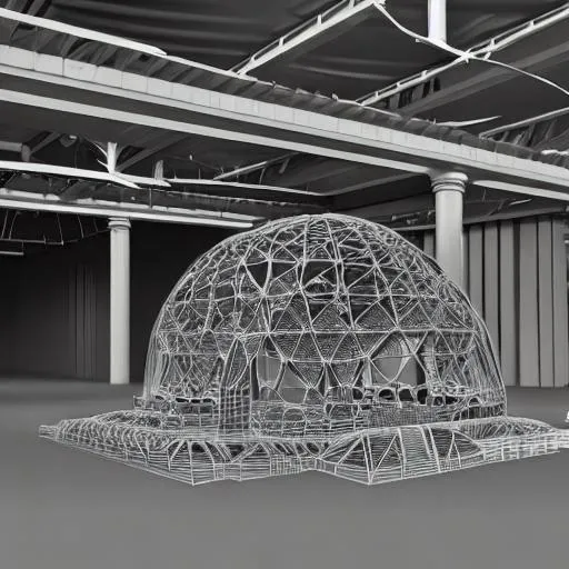 Prompt: an architechural structure being 3D printed to human scale 
