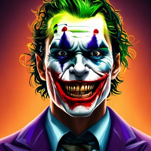 Prompt: colored Portrait of {Joker} with hat and with cute face not smiling, {background}, perfect composition, hyper realistic, super detailed, 8k, high quality, trending art, trending on artstation, sharp focus, studio lighting, intricate details, highly detailed, frontal facing the camera