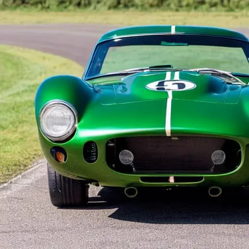 Prompt: A green 1965 Shelby Daytona