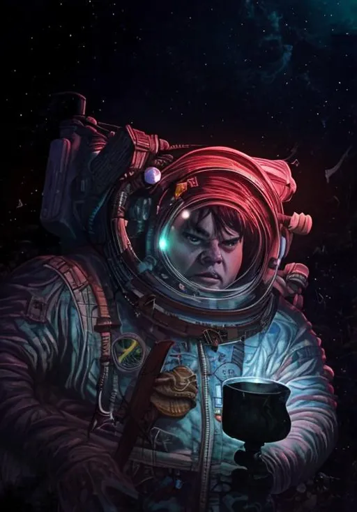 Prompt: swamp planet jack black astronaut 