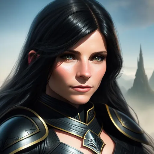 Prompt: portrait of a fantasy halfling girl, black cloak, long black hair, Model: Katee Sackhoff, a feminine hero in tight leather armor in a dark fantasy theme, fantasy world skyline, photo realistic, hyperrealism, artstation, HD, 4K, dynamic lighting, hyperdetailed very hard colorful pencil strokes lineart, hyperdetailed dynamic action light effect in the air, colorful glowing glamour sunshine, windy, studio lighting, cinematic light, hyperdetailed light reflection, intricate iridescent glowing glamour colorful light reflection, hyper detailed strong shading, glamorous sky, impressionist painting, key visual, precise lineart, cinematic, masterfully crafted, 8k resolution, beautiful, stunning, ultra detailed, expressive, hypermaximalist, colorful, rich deep color, brush strokes, pencil strokes, UHD, HDR, UHD render, high quality 3D anime art, 3D render cinema 4D, digital painting, perfect composition, 16k upscaled image, illustration, key visual, precise lineart, cinematic, masterfully crafted, 8k resolution, beautiful, stunning, ultra detailed, expressive, hypermaximalist, colorful, rich deep color, brush strokes, pencil strokes, UHD, HDR, UHD render, high quality 3D anime art, 3D render cinema 4D, digital painting, perfect composition, 16k upscaled image, illustration, impressionist painting, hyper detailed full body leather clothes, ultra realistic hyperdetailed soft watercolor clothes wrinkle shading, stray hairs, intricate hyperdetailed energetic blue eyes, intricate hyperdetailed beautiful gloss lips, intricate hyperdetailed face, complex, hyperdetailed quality 3D anime, 