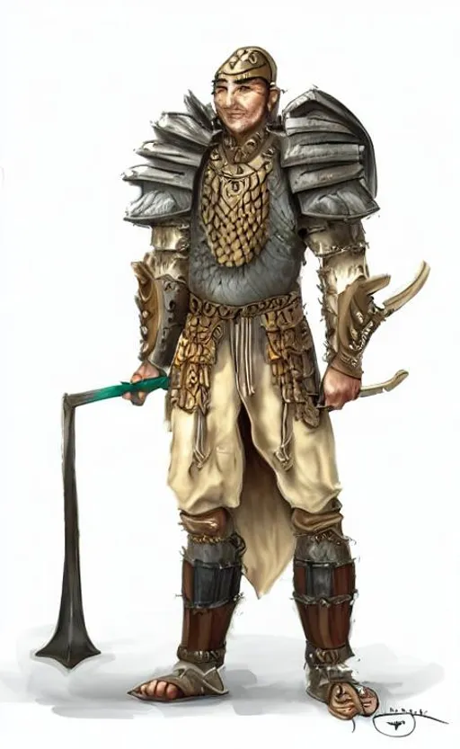 warrior wearing traditional armor. Fantasy themed ch... | OpenArt