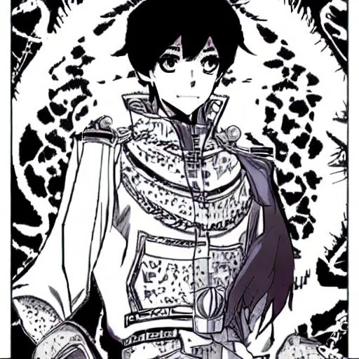 Prompt: manga art style young prince