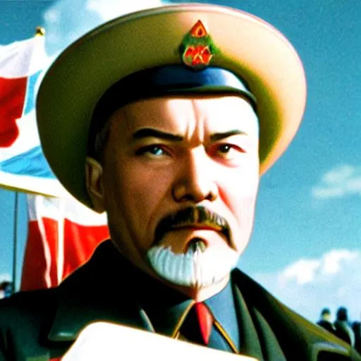 Prompt: Sovietwave Anime Lenin