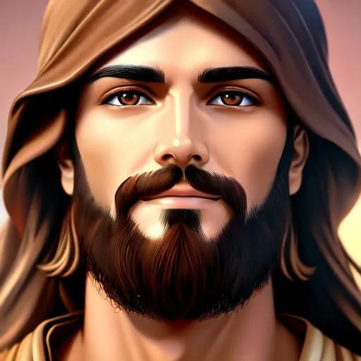 Prompt: Jesus Christ facial closeup brown eyes

