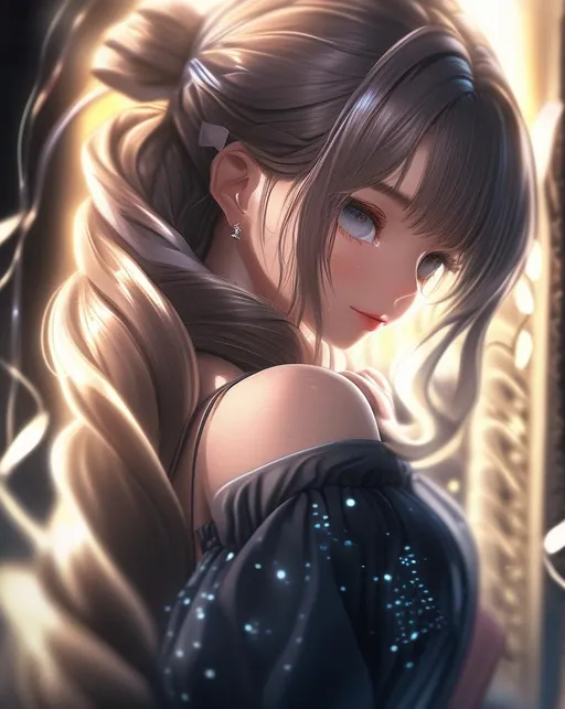 Prompt: 1girl, masterpiece, best quality, high resolution, 8K , HDR, bloom, moonlight, raytracing , detailed shadows, intricate  shadow, bokeh, depth of field, film photography, film grain, glare, (action:0.8), detailed hair, beautiful face, beautiful girl, ultra detailed eyes, cinematic lighting, (hyperdetailed:1.15), indoors, by a window, on a moonlit night, full moon