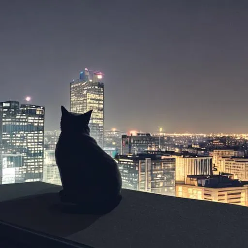 picture of the back of the cat sitting on top of the... | OpenArt