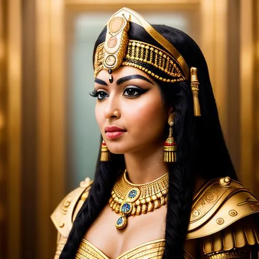 Prompt: RAW photo, realistic photo of empress Cleopatra,  (high detailed skin:1.2), 8k uhd, dslr, soft lighting, high quality, film grain, Fujifilm XT3