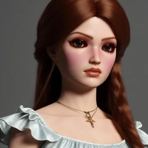 Prompt: Anne Bonny turned into a porcelain doll