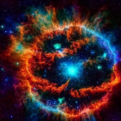 Prompt: /imagine prompt: color photo of a supernova, bright, fiery, explosive, otherworldly, awe-inspiring, mesmerizing, illuminating, celestial, magnificent, cataclysmic,

The scene is set in the vast expanse of space, the backdrop a deep indigo, studded with countless sparkles of light. In the center of the photo is a supernova, a magnificent explosion of fiery light that illuminates the darkness. The colors range from deep oranges and reds to bright yellows and whites, creating a mesmerizing display of beauty and destruction. The atmosphere is otherworldly, as if the viewer has been transported to a different universe entirely.

The camera used to capture this image is a Nikon D850, fitted with a 50mm lens and loaded with Kodak Portra 800 film. The technique used is long exposure, capturing the moving light in an awe-inspiring way.

Directors: Christopher Nolan, Guillermo del Toro, James Cameron
Cinematographers: Roger Deakins, Emmanuel Lubezki, Janusz Kaminski
Photographers: Annie Leibovitz, Steve McCurry, Sebastião Salgado
Fashion Designers: Alexander McQueen, Iris van Herpen, Jean Paul Gaultier

—c 10 —ar 2:3