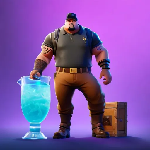 Prompt: joe swanson, fortnite, chug jug, polished, 4k, ariana grande