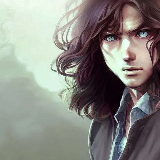 Prompt: Closeup face portrait of Sam Winchester, smooth soft skin, big dreamy eyes, beautiful intricate colored hair, symmetrical, anime wide eyes, soft lighting, detailed face, by makoto shinkai, stanley artgerm lau, wlop, rossdraws, concept art, digital painting, looking into camera