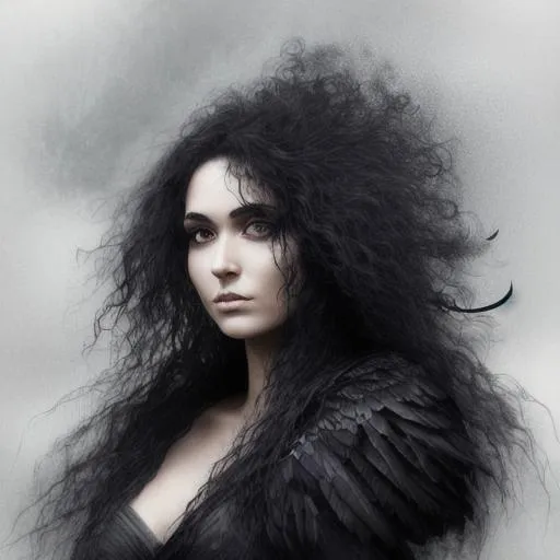 Portrait Of A Beautiful Raven Haired Goddess Emergin Openart