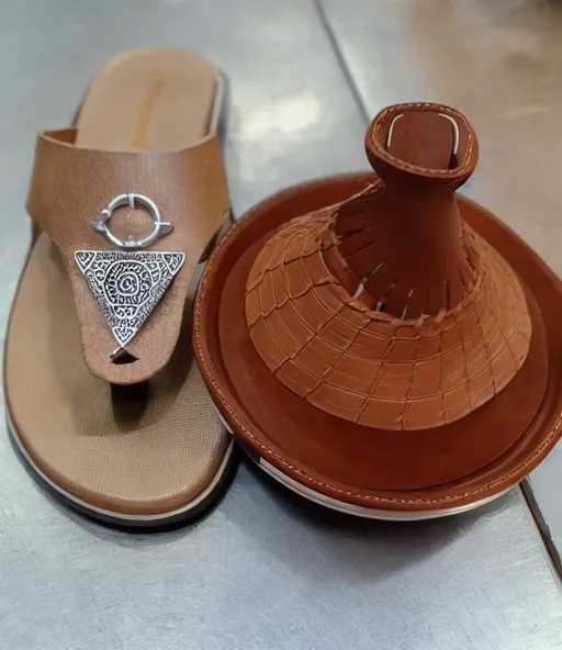Prompt: leather Berber sandal, comfortable city sandals
