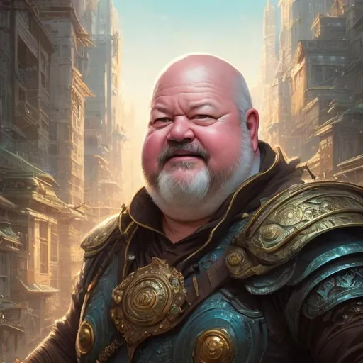 Prompt: character portrait of a {Kyle Gass as a fantasy hero}, smooth soft skin, big dreamy eyes, beautiful intricate beard, symmetrical, anime wide eyes, soft lighting, detailed face, by leiji matsumoto, stanley artgerm lau, wlop, rossdraws, concept art, digital painting, looking into camera, fantasy city off in the distance