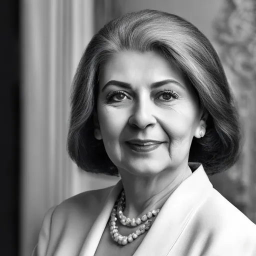 Prompt: Picture of a 50 year Romania Female banker