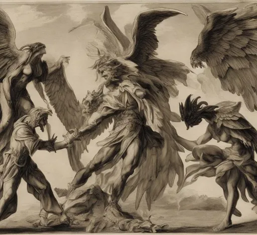 Prompt: Arch angel battles Lucifer 


