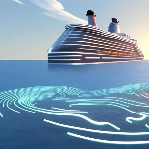 Imagine a scene of A cruise ship navigating the AARR