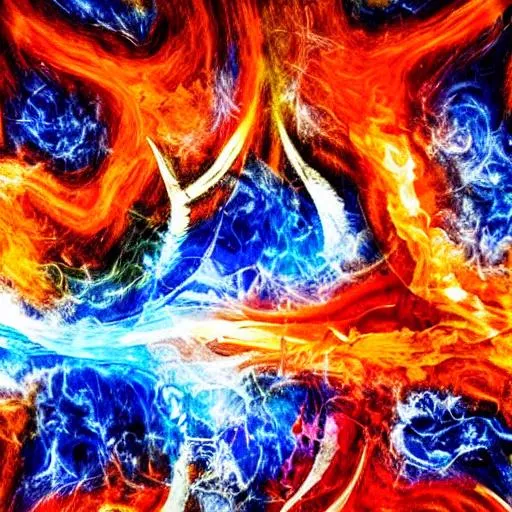 Prompt: the power of fire abstract art 