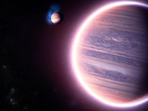 View of planet j1407b from its surface with rings seen | OpenArt