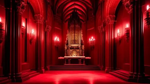 Prompt: Satanic Temple of the Holy Ghost. interior .detailed . Blood fountains. No humans. Artistic.