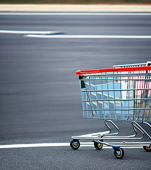 Prompt: Shopping cart, drifting.