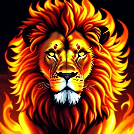 Prompt: lion of fire