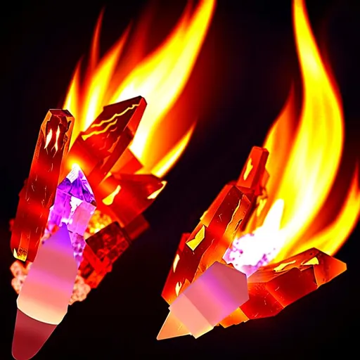 Prompt: crystal flame, fire gem