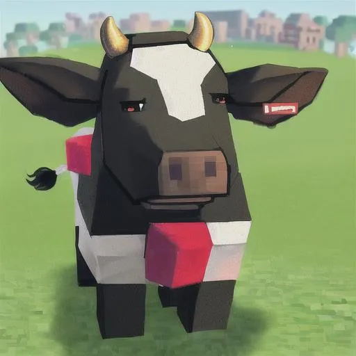 Prompt: minecraft cow