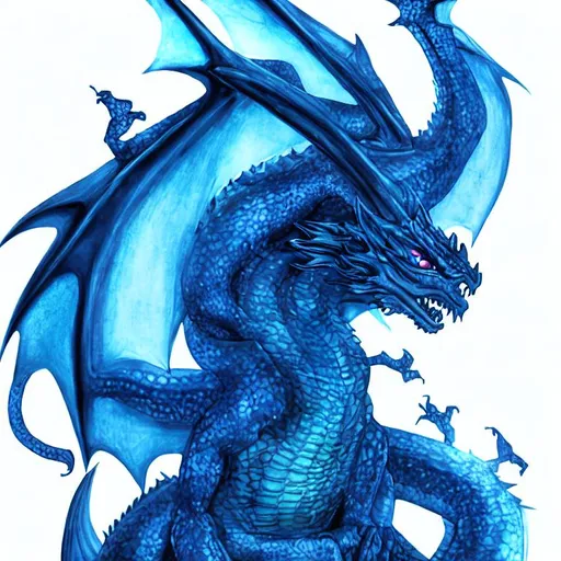 Prompt: Dragon with blue aura